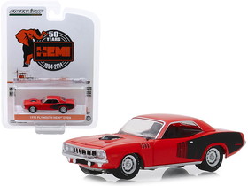 Greenlight 28000E  1971 Plymouth HEMI Barracuda Red with Black Stripes "426 HEMI 50 Years" (1964-2014) "Anniversary Collection" Series 9 1/64 Diecast Model Car
