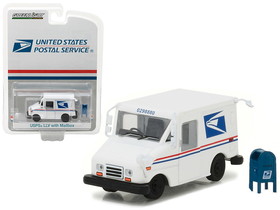 Greenlight 29888  "United States Postal Service" (USPS) Long Life Postal Mail Delivery Vehicle (LLV) with Mailbox Accessory "Hobby Exclusive" 1/64 Diecast Model Car