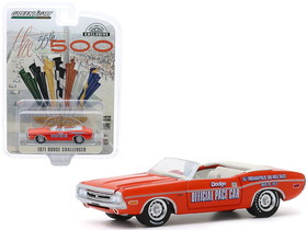 Greenlight 30144  1971 Dodge Challenger Convertible Official Pace Car Orange "55th Indianapolis 500 Mile Race" "Hobby Exclusive" 1/64 Diecast Model Car