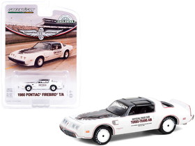 Greenlight 30226  1980 Pontiac Firebird Trans Am T/A White with Black Top Official Pace Car "64th Annual Indianapolis 500 Mile Race" "Hobby Exclusive" 1/64 Diecast Model Car