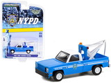 Greenlight 30236  1987 GMC Sierra K2500 Tow Truck with Drop in Tow Hook Blue with White Top 