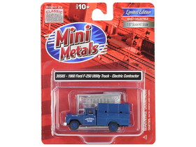 Classic Metal Works 30585  1960 Ford F-250 Utility Truck "Electric Contractor" Dark Blue 1/87 (HO) Scale Model