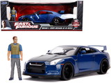 Jada 31142  2009 Nissan GT-R (R35) Blue Metallic and Carbon with Lights and Brian Figurine 