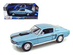 Maisto 1968 Ford Mustang CJ Cobra Jet Blue 1/18 Diecast Model Car