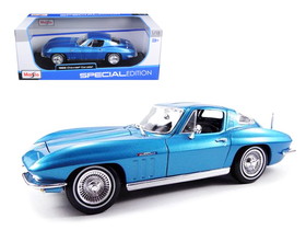 Maisto 1965 Chevrolet Corvette Blue Metallic 1/18 Diecast Model Car