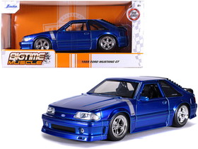 Jada 31863  1989 Ford Mustang GT 5.0 Candy Blue with Silver Stripes "Bigtime Muscle" 1/24 Diecast Model Car