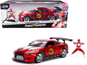 Jada 31908  2009 Nissan GT-R (R35) Candy Red and Red Ranger Diecast Figurine "Power Rangers" 1/24 Diecast Model Car