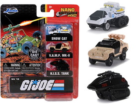 Jada 32083  "G.I. Joe" 3 piece Set "Nano Hollywood Rides" Diecast Models