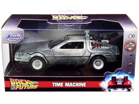Jada 32185  DeLorean DMC (Time Machine) Silver "Back to the Future Part I" (1985) Movie "Hollywood Rides" Series 1/32 Diecast Model Car