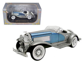 Signature Models 1935 Duesenberg SSJ Convertible Blue and Silver 1/32 Diecast Model Car