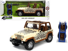 Jada 32426  1992 Jeep Wrangler Tan and Brown with Graphics and Extra Wheels "Just Trucks" Series 1/24 Diecast Model Car