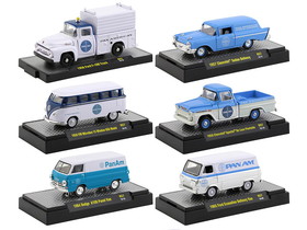 M2 32500-57  "Auto Trucks" Set of 6 pieces Release 57 "Pan American World Airways" (Pan Am) IN DISPLAY CASES 1/64 Diecast Model Cars