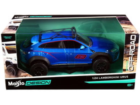 Maisto 32533bl  Lamborghini Urus #63 with Roof Rack Blue Metallic "Off-Road" Series 1/24 Diecast Model Car