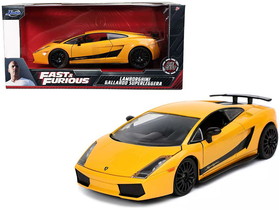 Jada 32609  Lamborghini Gallardo Superleggera Yellow with Black Stripes "Fast & Furious" Movie 1/24 Diecast Model Car