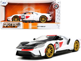 Jada 32700  2021 Ford Gt #98 White "Heritage Edition" "Bigtime Muscle" Series 1/24 Diecast Model Car