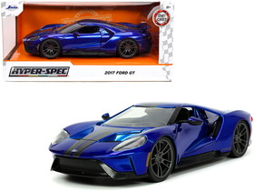 Jada 32720  2017 Ford GT Candy Blue with Gray Stripes "Hyper-Spec" Series 1/24 Diecast Model Car