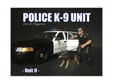 American Diorama 38164  Police Officer Figure with K9 Dog Unit II for 1/18 Scale Models