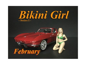 American Diorama 38166  February Bikini Calendar Girl Figurine for 1/18 Scale Models