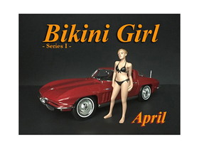 American Diorama 38168  April Bikini Calendar Girl Figurine for 1/18 Scale Models