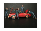 American Diorama 38197-38198-38199-38200  Zombie Mechanics 4 Piece Figurine Set 