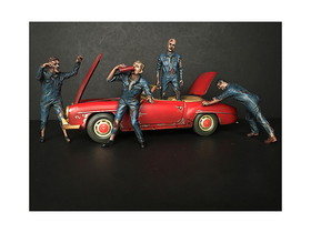 American Diorama 38197-38198-38199-38200  Zombie Mechanics 4 Piece Figurine Set "Got Zombies" for 1/18 Scale Models