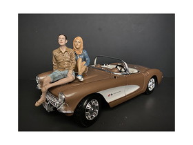 American Diorama 38217-38218  Seated Couple Release III, 2 piece Figurine Set for 1/18 Scale Models