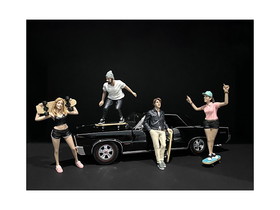 American Diorama 38240-38241-38242-38243  Skateboarders Figurines 4 piece Set for 1/18 Scale Models