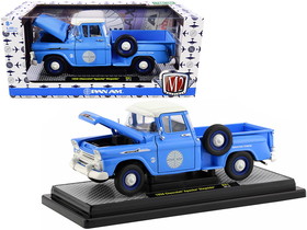M2 40300-81B  1958 Chevrolet Apache Stepside Pickup Truck "Pan Am" Ground Crew Light Blue with White Top Limited Edition to 6880 pieces Worldwide 1/24 Diecast Model Car