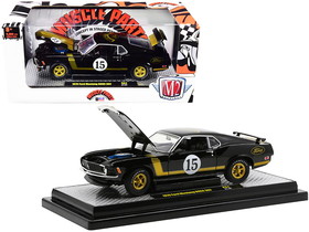 M2 40300-84A  1970 Ford Mustang BOSS 302 #15 "Muscle Parts" Black with Gold Stripes Limited Edition to 6600 pieces Worldwide 1/24 Diecast Model Car