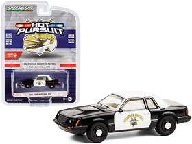 Greenlight 42930C  1982 Ford Mustang SSP Black and White CHP "California Highway Patrol" "Hot Pursuit" Series 36 1/64 Diecast Model Car