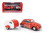 Motorcity Classics 440032  1967 Volkswagen Beetle Red with Teardrop Travel Trailer Red and White "Coca-Cola" 1/43 Diecast Model Car