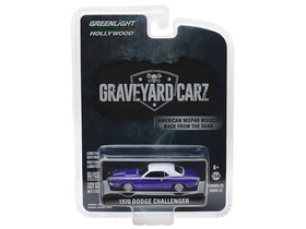 Greenlight 44820F  1970 Dodge Challenger Purple with White Top "Graveyard Carz" (2012) TV Series (Season 5: "Chally vs. Chally") "Hollywood" Series 22 1/64 Diecast Model Car