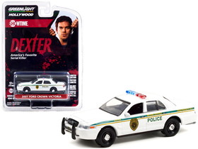 Greenlight 44920B  2001 Ford Crown Victoria Police Interceptor White "Miami Metro Police Department" "Dexter" (2006-2013) TV Series "Hollywood Series" Release 32 1/64 Diecast Model Car