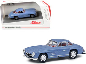 Schuco 452027600  Mercedes Benz 300 SL Blue with Red Interior 1/64 Diecast Model Car