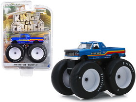 Greenlight 49050F  1996 Ford F-250 Monster Truck "Bigfoot #7" Metallic Blue with Stripes "Kings of Crunch" Series 5 1/64 Diecast Model Car