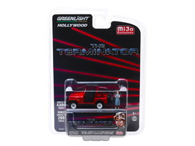 Greenlight 51211  1983 Jeep CJ-7 Renegade Red with Sarah Connor Figure "The Terminator" (1984) Movie Limited Edition to 4600 pieces Worldwide 1/64 Diecast Model Car