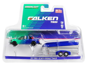 Greenlight 51244  2017 Ford F-150 Pickup Truck and Aerovault Trailer "Falken Tires" Limited Edition to 2760 pieces Worldwide 1/64 Diecast Model Car