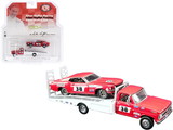Greenlight 51269 Ford F-350 Ramp Truck #38 Red and White with 1969 Ford Mustang Trans Am #38 Red Coca-Cola Allan Moffat Racing DDA Collectibles Series 