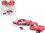 Greenlight 51269 Ford F-350 Ramp Truck #38 Red and White with 1969 Ford Mustang Trans Am #38 Red Coca-Cola Allan Moffat Racing DDA Collectibles Series "ACME Exclusive" 1/64 Diecast Model Cars