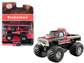 Greenlight 51272  1974 Ford F-250 Monster Truck "Firestone" Black and Red "ACME Exclusive" 1/64 Diecast Model Car