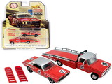 Greenlight 51343  Ford F-350 Ramp Truck with 1967 Mercury Trans Am Cougar #15 Parnelli Jones Red with Silver Top 