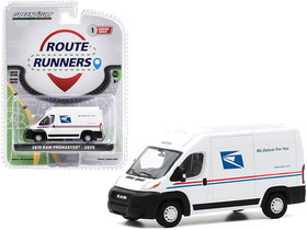 Greenlight 53010F  2019 RAM ProMaster 2500 Cargo High Roof Van "United States Postal Service" (USPS) White "Route Runners" Series 1 1/64 Diecast Model