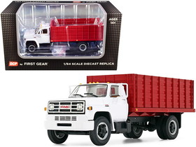 First Gear 60-0914  GMC 6500 Grain Truck White and Red 1/64 Diecast Model