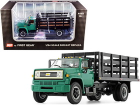 First Gear 60-0918  Chevrolet C65 Stake Truck Green and Black 1/64 Diecast Model