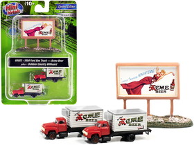 Classic Metal Works 60003  1954 Ford Box Truck 2 pieces Red and White with Country Billboard "Acme Beer" 1/160 (N) Scale Models