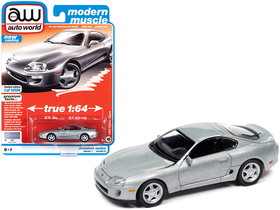 Autoworld 64302-AWSP064A  1993 Toyota Supra Alpine Silver "Modern Muscle" Limited Edition to 14104 pieces Worldwide 1/64 Diecast Model Car