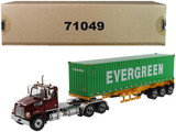 Diecast Masters 71049  Western Star 4700 SB Tandem Truck Tractor Metallic Red with Skeleton Trailer and 40