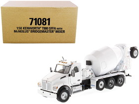 Diecast Masters 71081  Kenworth T880 SFFA with McNeilus Bridgemaster Concrete Mixer White "Transport Series" 1/50 Diecast Model