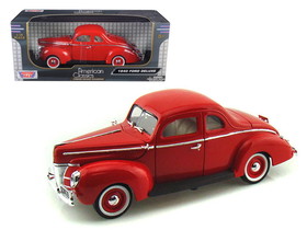 Motormax 1940 Ford Deluxe Red American Classics Series 1/18 Diecast Model Car
