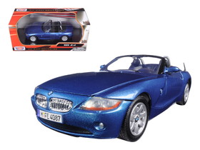 Motormax BMW Z4 Convertible Blue Metallic 1/24 Diecast Model Car